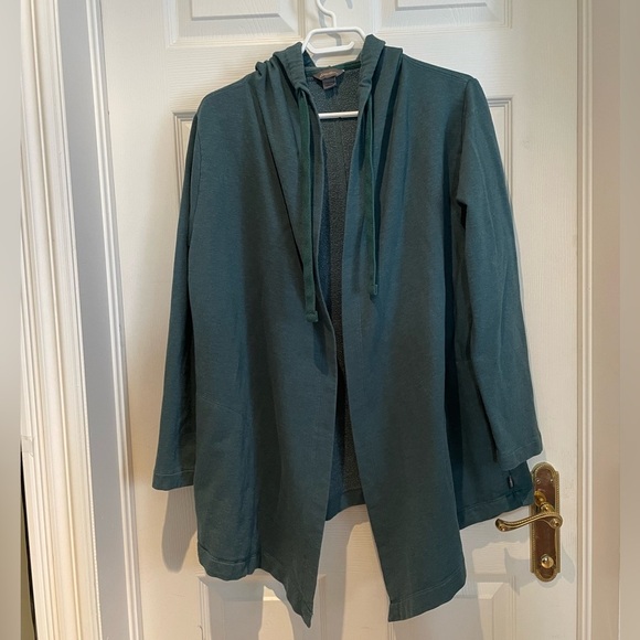 Eddie Bauer Teal Hooded Sweater - Picture 1 of 3